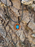 Aura Opal Hickory Nut Pendant Necklace