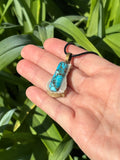 Kingman Turquoise Antler Pendant Necklace