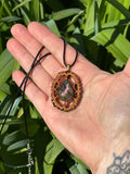 Labradorite Walnut Pendant Necklace