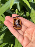 Monarch Opal Moon Walnut Pendant Necklace