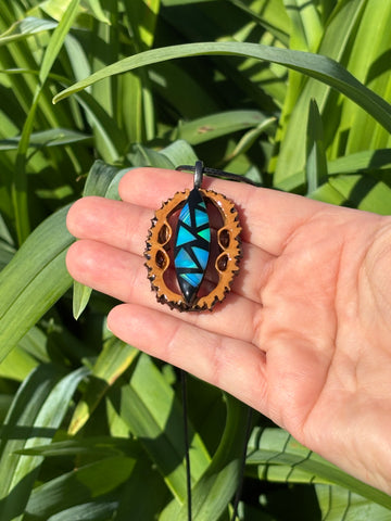 Nova Opal Walnut Pendant Necklace