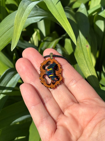 Aura Opal Walnut Pendant Necklace