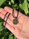 Aura Opal Hickory Nut Pendant Necklace