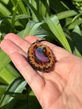 Nova Opal Moon Walnut Pendant Necklace