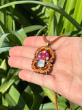 Nova Opal Mushroom Walnut Pendant Necklace