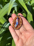 Monarch Opal Walnut Pendant Necklace
