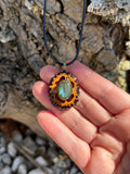 Labradorite Walnut Pendant Necklace
