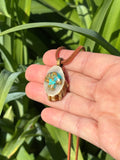 Kingman Turquoise Mushroom Antler Pendant Necklace