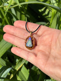 Monarch Opal Hickory Nut Pendant Necklace