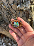 Nova Opal Kitty Walnut Pendant Necklace