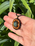 Labradorite Walnut Pendant Necklace