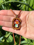 Nova Opal Mushroom Walnut Pendant Necklace