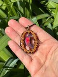Nova Opal Moon Walnut Pendant Necklace