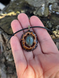 Labradorite Walnut Pendant Necklace