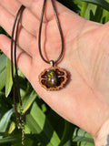 Ammolite Walnut Pendant Necklace