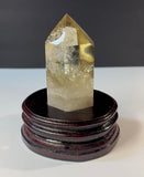 Huge Polished Citrine Point with custom wood stand