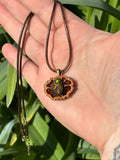 Ammolite Walnut Pendant Necklace