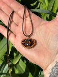 Ammolite Walnut Pendant Necklace