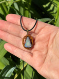 Monarch Opal Hickory Nut Pendant Necklace