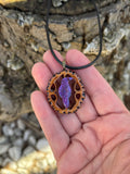 Mohave Turquoise Raven Walnut Pendant Necklace