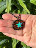Nova Opal Star Walnut Pendant Necklace