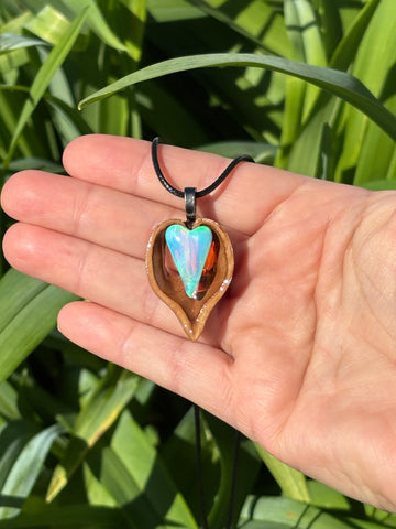 Nova Opal Heartnut Pendant Necklace