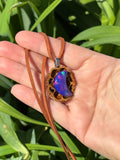 Nova Opal Moon Walnut Pendant Necklace