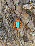 Kingman Turquoise Walnut Pendant Necklace