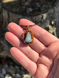 Monarch Opal Hickory Nut Pendant Necklace