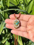 Kingman Turquoise Mushroom Antler Pendant Necklace