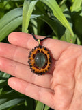 Labradorite Walnut Pendant Necklace