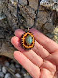 Labradorite Walnut Pendant Necklace