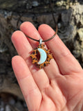 Atlantis Opal Moon Butternut Pendant Necklace
