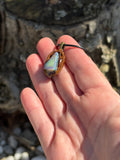 Monarch Opal Hickory Nut Pendant Necklace