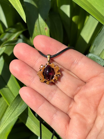 Garnet Butternut Pendant Necklace