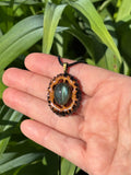 Labradorite Walnut Pendant Necklace