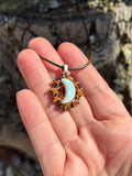 Atlantis Opal Moon Butternut Pendant Necklace