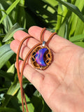 Nova Opal Moon Walnut Pendant Necklace