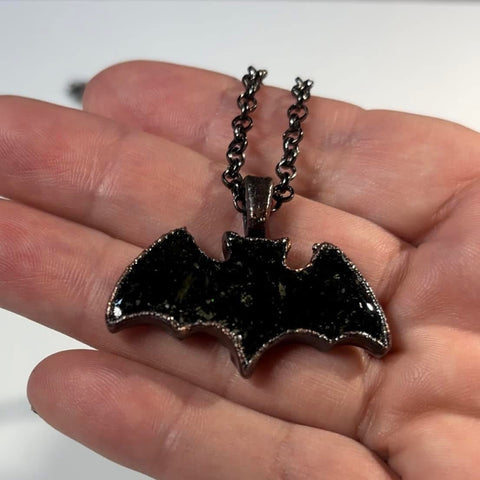 Copper Electroformed Bat Pendant Necklace