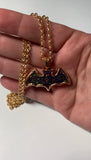 Copper Electroformed Bat Pendant Necklace