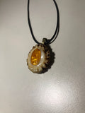 Amber Antler Pendant Necklace