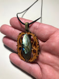 Labradorite Walnut Pendant Necklace