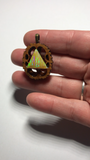 Aura Opal Triangle Walnut Pendant Necklace