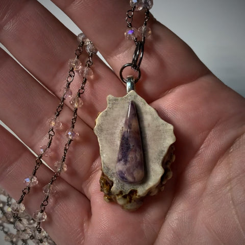 Tiffany Stone Antler Pendant Necklace
