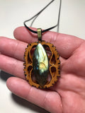Labradorite Walnut Pendant Necklace