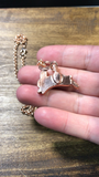 Atlantis Opal Bunny Copper Pendant Necklace