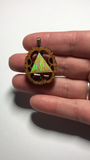Aura Opal Triangle Walnut Pendant Necklace