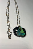 Monarch Opal Planchette Walnut Pendant Necklace