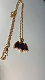 Copper Electroformed Bat Pendant Necklace