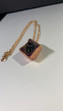 Rainbow Aura Quartz Geode Copper Pendant Necklace